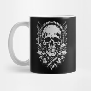 Monochrome Vintage Skull Mug